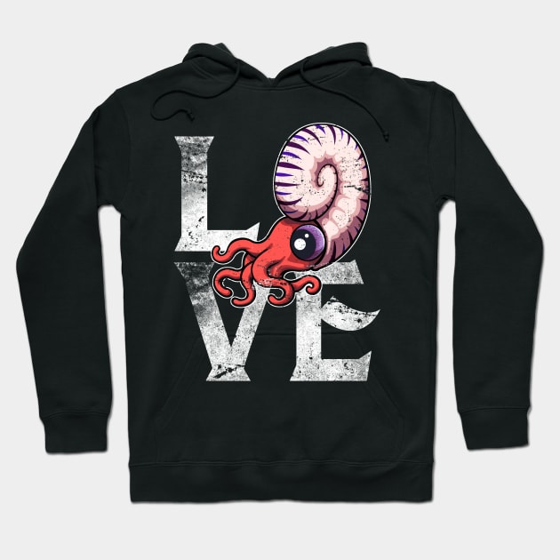 Love Fossils Archaeologist Gift Cool Ammonite Design Hoodie by roarr